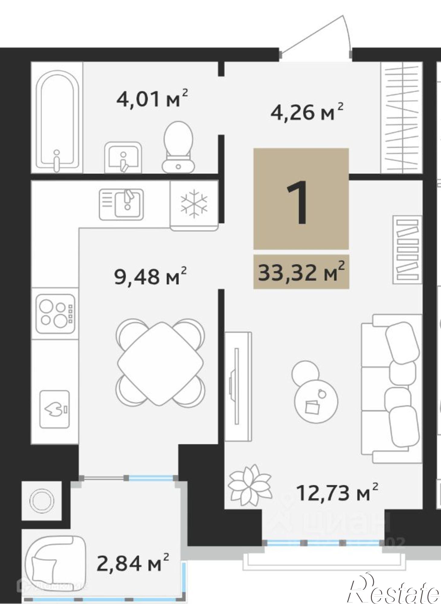 Купить квартиру за 4 147 000 рублей на ул Совхозная, 2