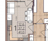 1-комн, 41 кв м, этаж 6/8 поселок Шпалозавода, 7