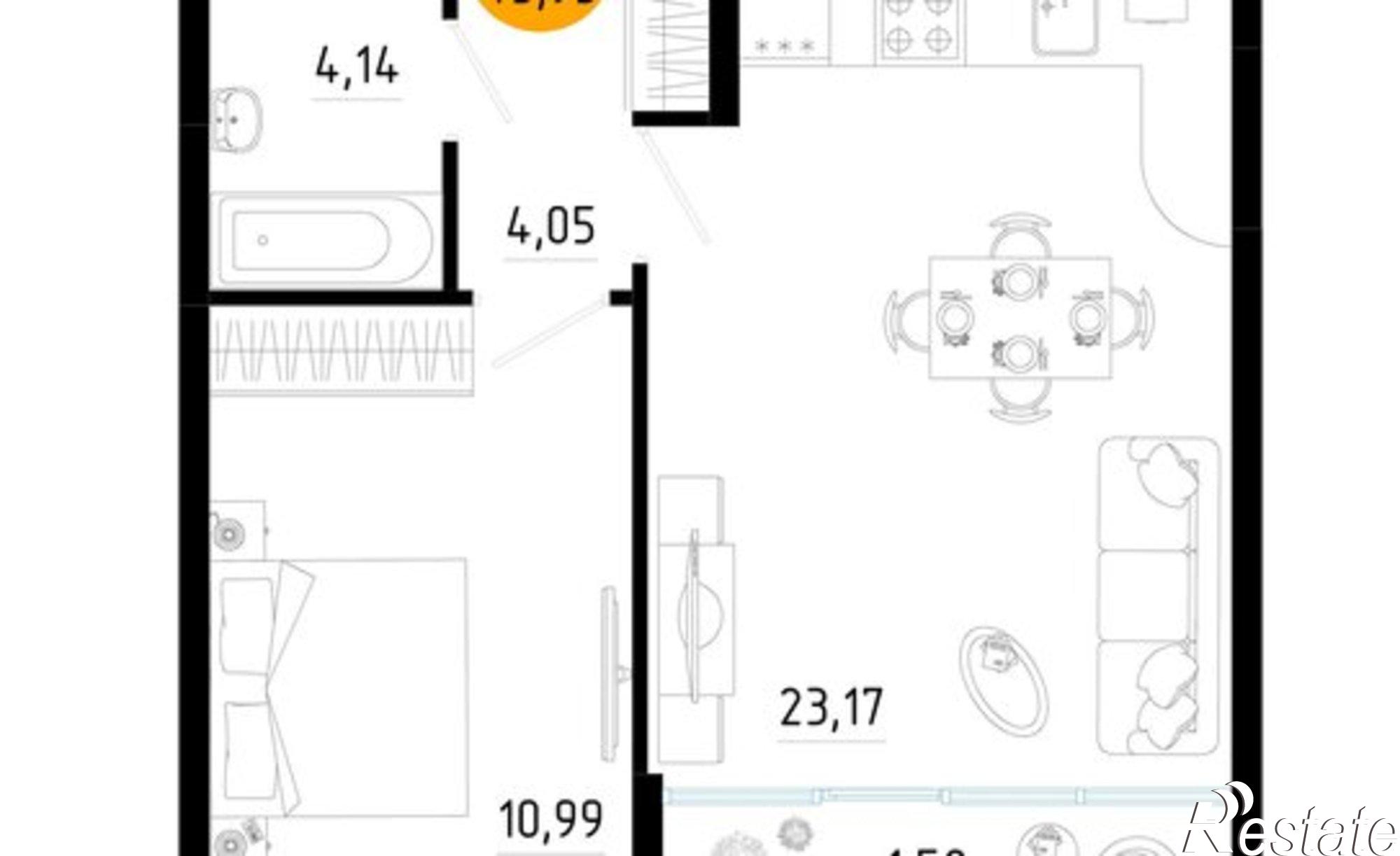 Купить квартиру за 5 753 510 рублей на улица Земнухова, 1
