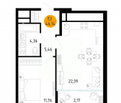 1-комн, 46 кв м, этаж 16/25 улица Земнухова, 1