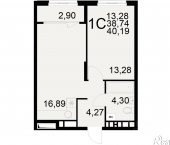 1-комн, 38 кв м, этаж 9/21 ул Станкозаводская, 21б