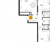 2-комн, 75 кв м, этаж 6/25 улица Земнухова, 1