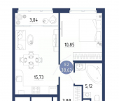 1-комн, 38 кв м, этаж 6/18 Рязанский район, село Дядьково