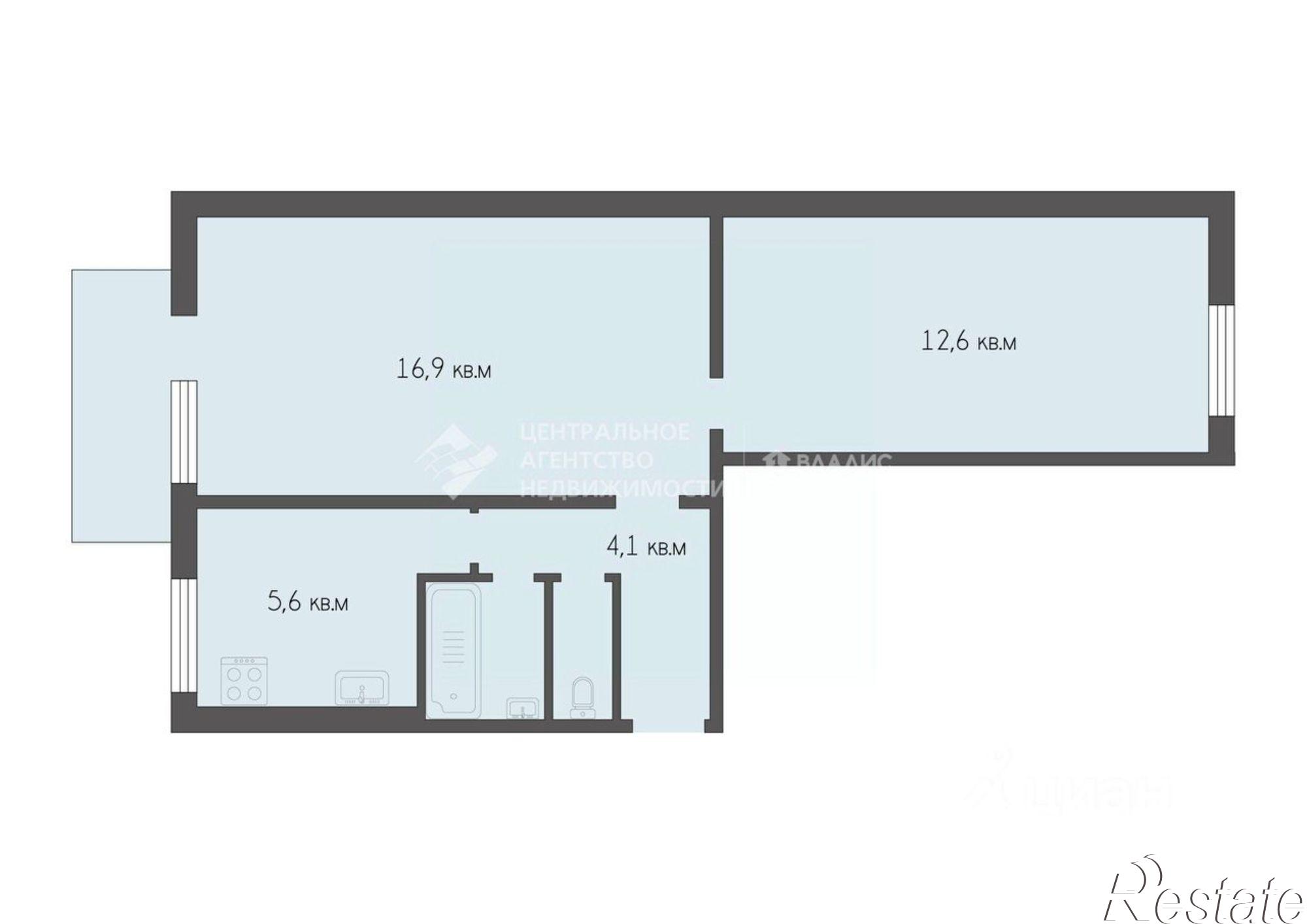 Купить квартиру за 3 699 000 рублей на улица Бирюзова, 20 к1