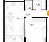 2-комн, 64 кв м, этаж 9/25 улица Земнухова, 2