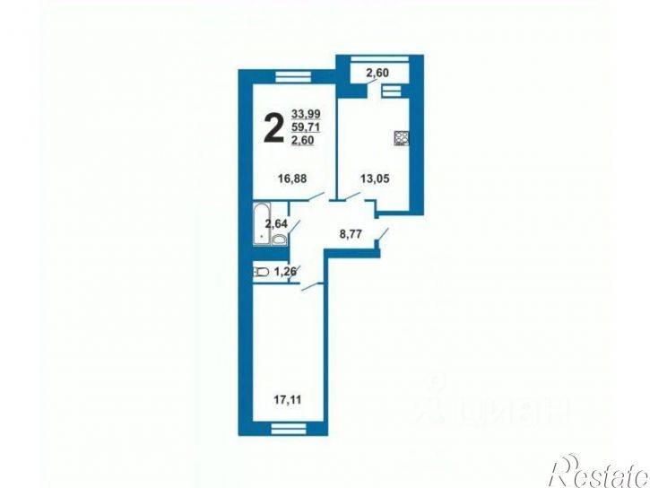 2-комн квартира Михайловское шоссе, 234 к1,  д. 234 к1