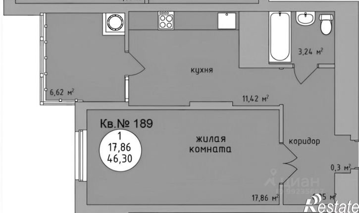 1-комн квартира ул Старое Село, д 2