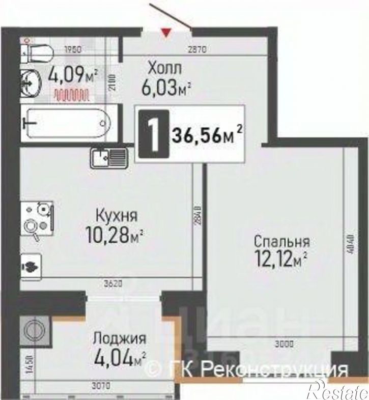 1-комн квартира в новом доме Рыбное, Крымская улица, 15