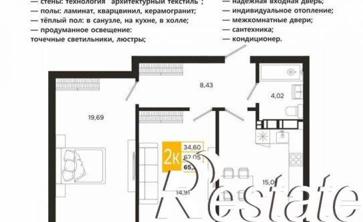 2-комн квартира в новом доме Михайловское шоссе, 234 к1,  д. 234 к1